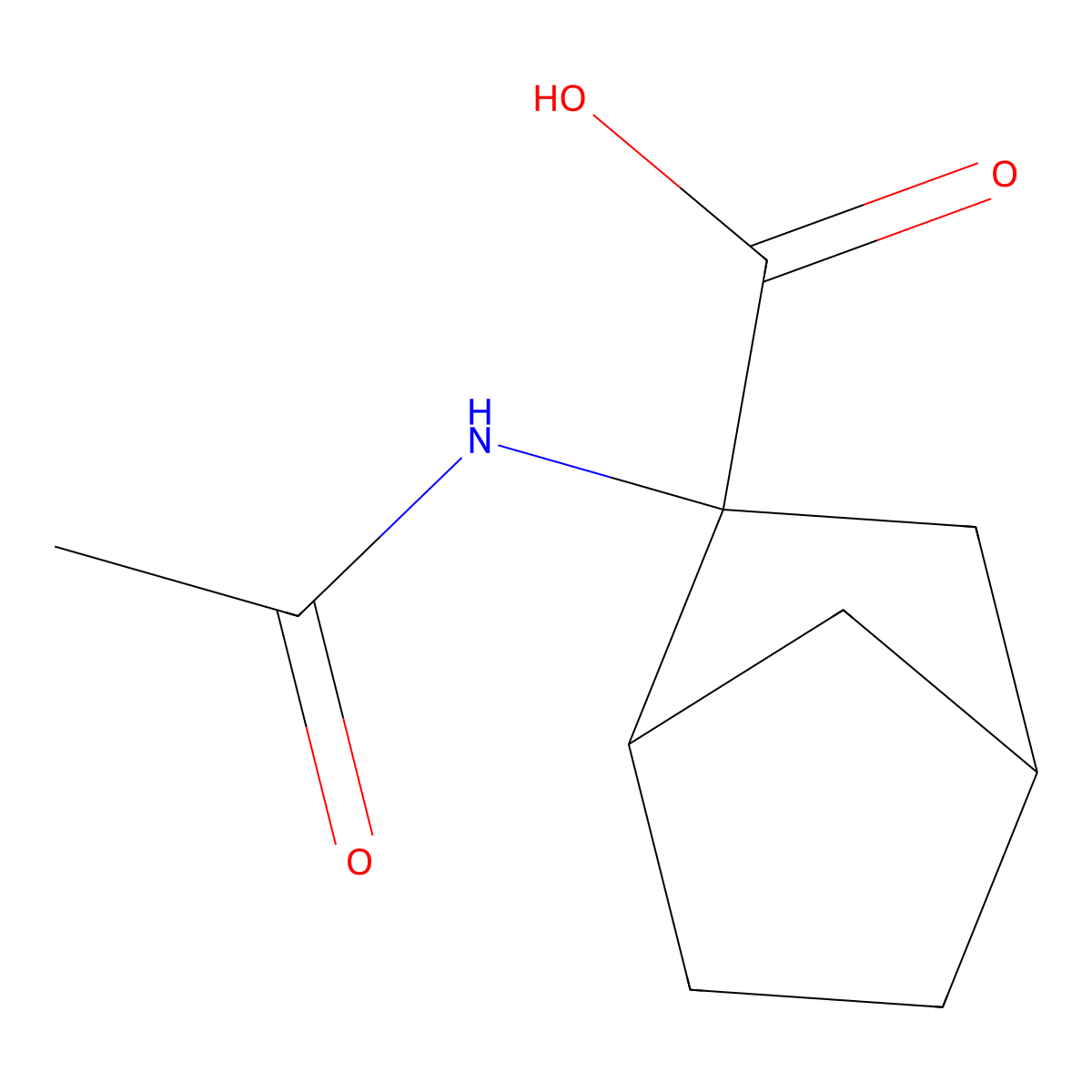 rac-(1R,2S,4S)-2-acetamidobicyclo[2.2.1]heptane-2-carboxylic acid molecular structure, CAS 133007-79-1