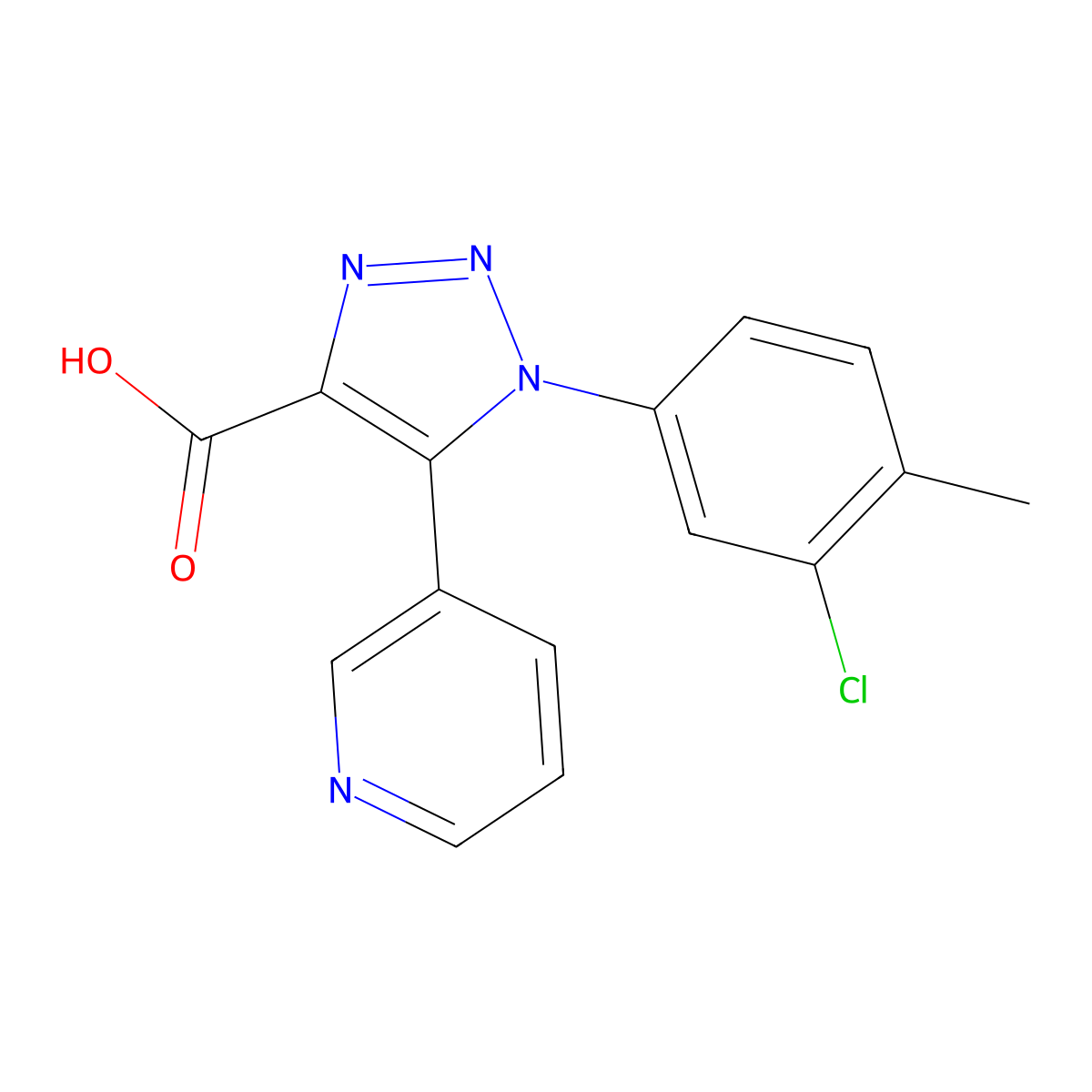 1-(3-chloro-4-methylphenyl)-5-(pyridin-3-yl)-1H-1,2,3-triazole-4-carboxylic acid molecular structure, CAS 1330085-88-5