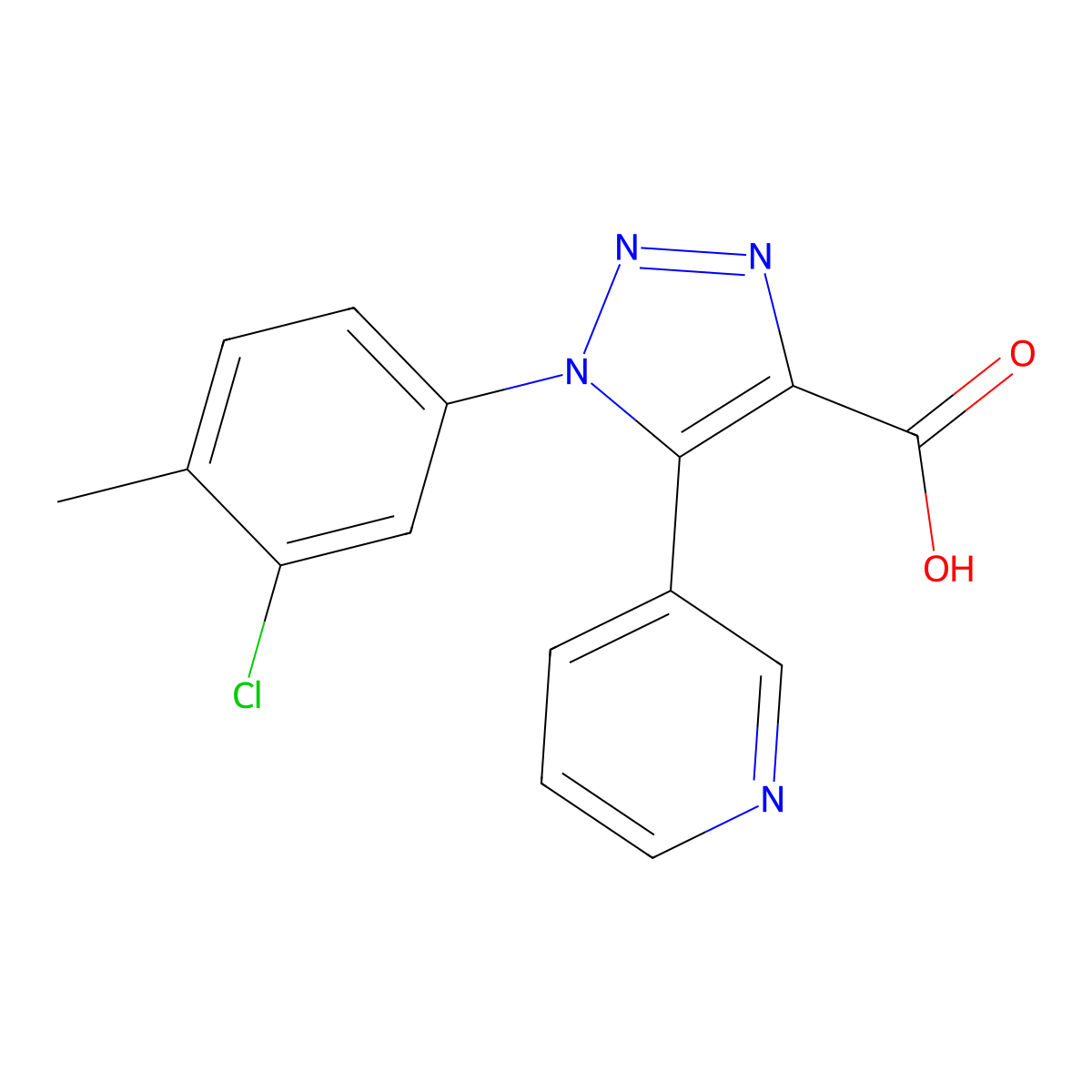 1-(3-chloro-4-methylphenyl)-5-(pyridin-3-yl)-1H-1,2,3-triazole-4-carboxylic acid molecular structure, CAS 1330085-88-5