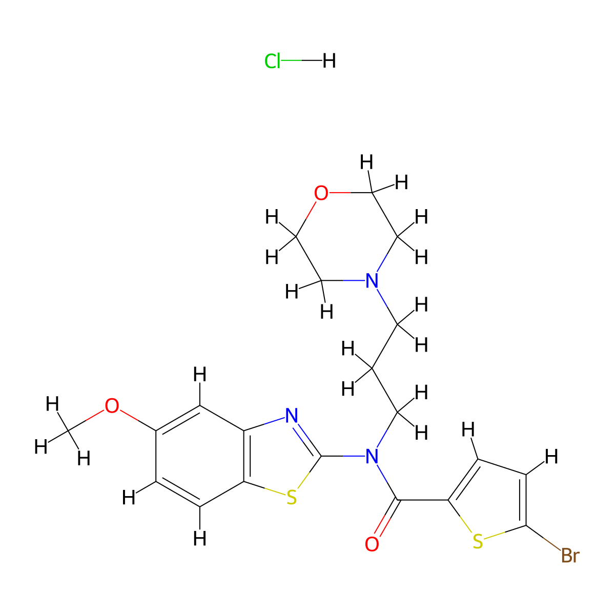 5-bromo-N-(5-methoxybenzo[d]thiazol-2-yl)-N-(3-morpholinopropyl)thiophene-2-carboxamide hydrochloride molecular structure, CAS 1330097-60-3