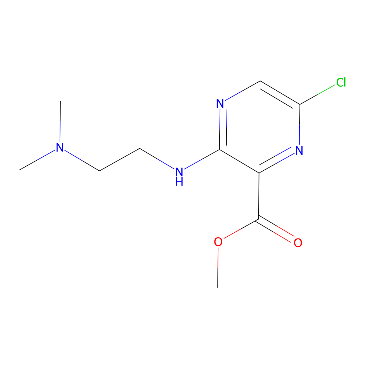 Methyl 6-chloro-3-[[2-(dimethylamino)ethyl]amino]-2-pyrazinecarboxylate molecular structure, CAS 13301-06-9