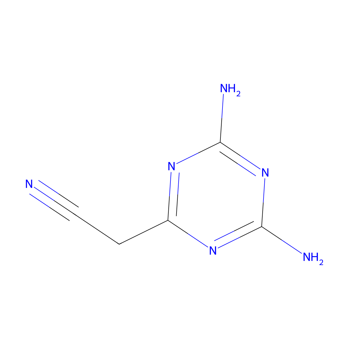 2-(Diamino-1,3,5-triazin-2-yl)acetonitrile molecular structure, CAS 13301-35-4