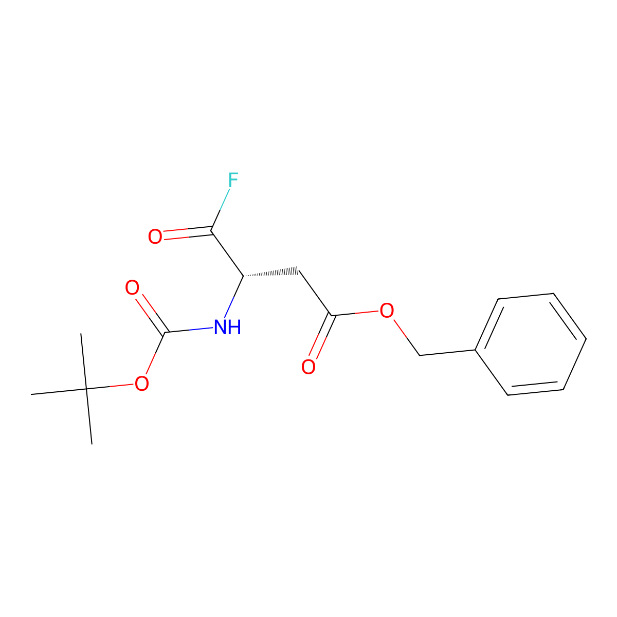 (S)-Benzyl 3-((tert-butoxycarbonyl)amino)-4-fluoro-4-oxobutanoate molecular structure, CAS 133010-11-4