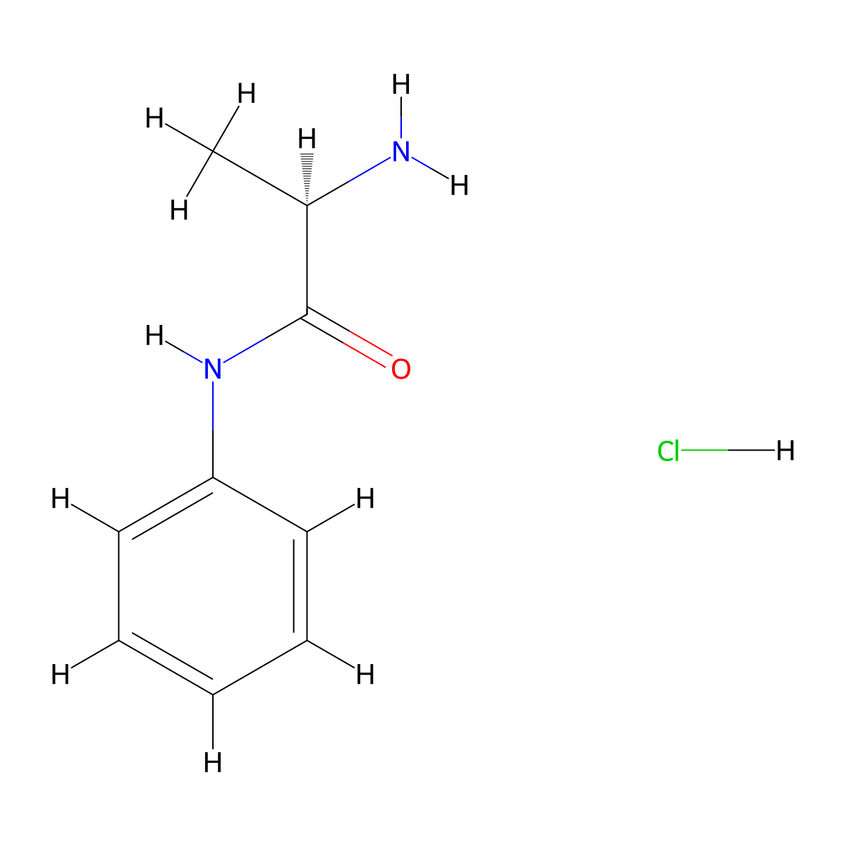 (2R)-2-amino-N-phenylpropanamidehydrochloride molecular structure, CAS 133010-56-7