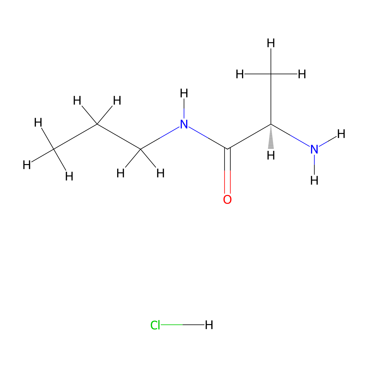 (2R)-2-amino-N-propylpropanamide hydrochloride molecular structure, CAS 133010-66-9