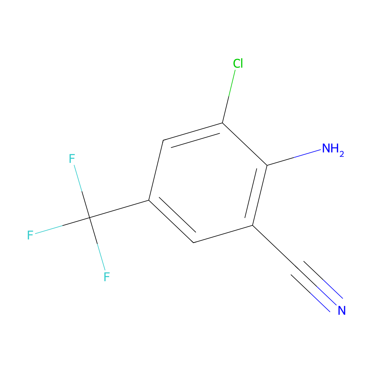 2-Amino-3-chloro-5-(trifluoromethyl)benzonitrile molecular structure, CAS 133013-29-3