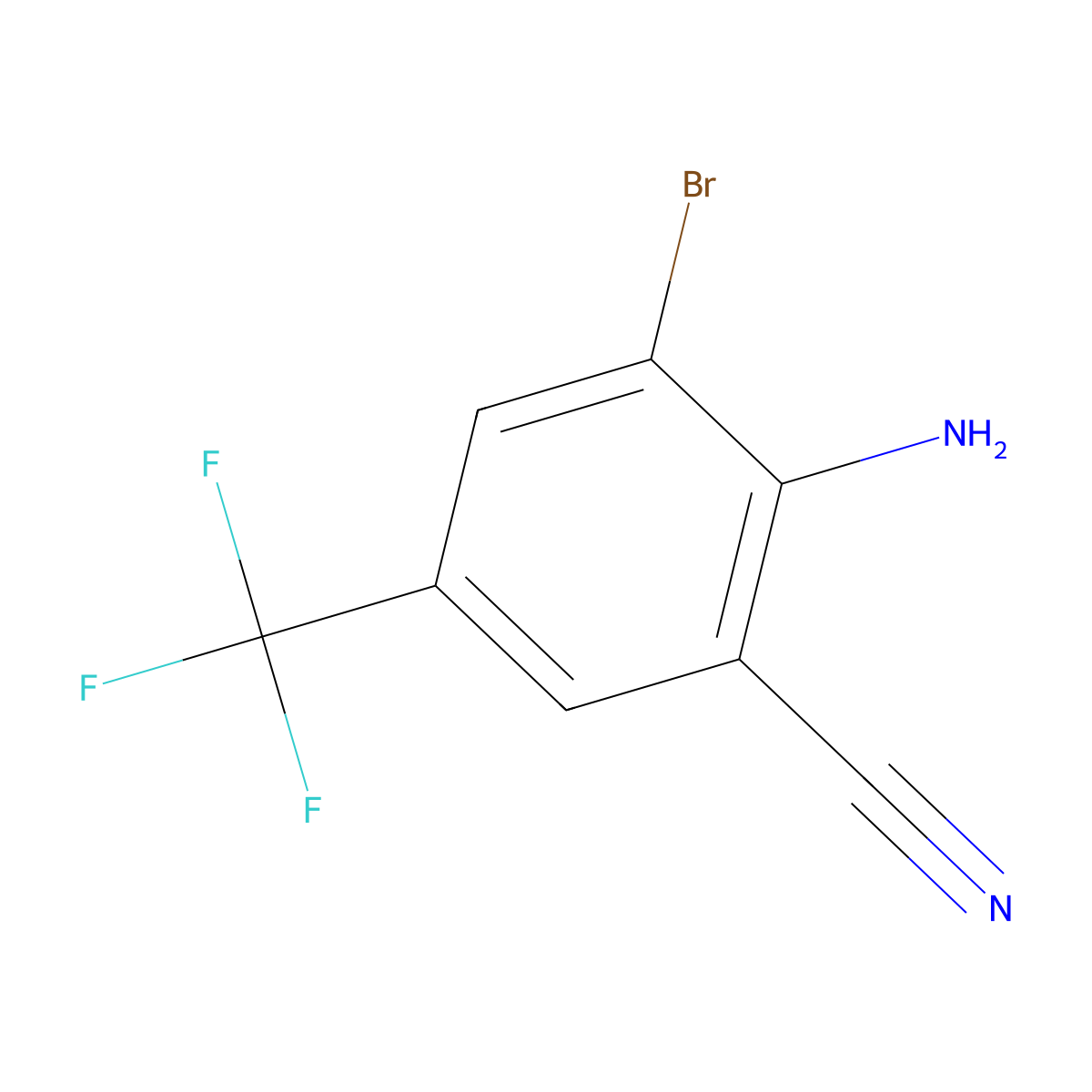 2-Amino-3-bromo-5-(trifluoromethyl)benzonitrile molecular structure, CAS 133013-30-6