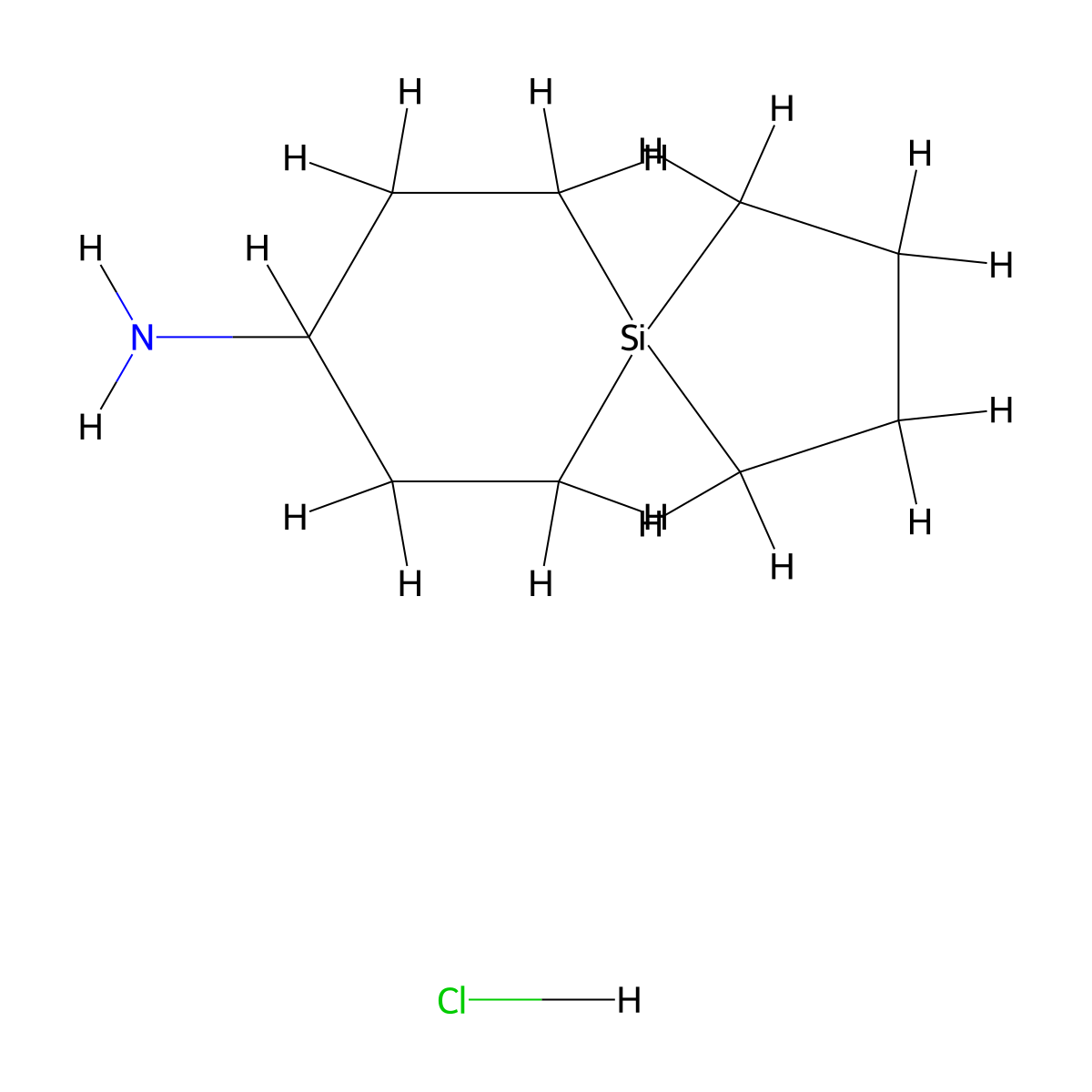 5-Silaspiro(4.5)decan-8-amine hydrochloride molecular structure, CAS 1330166-69-2