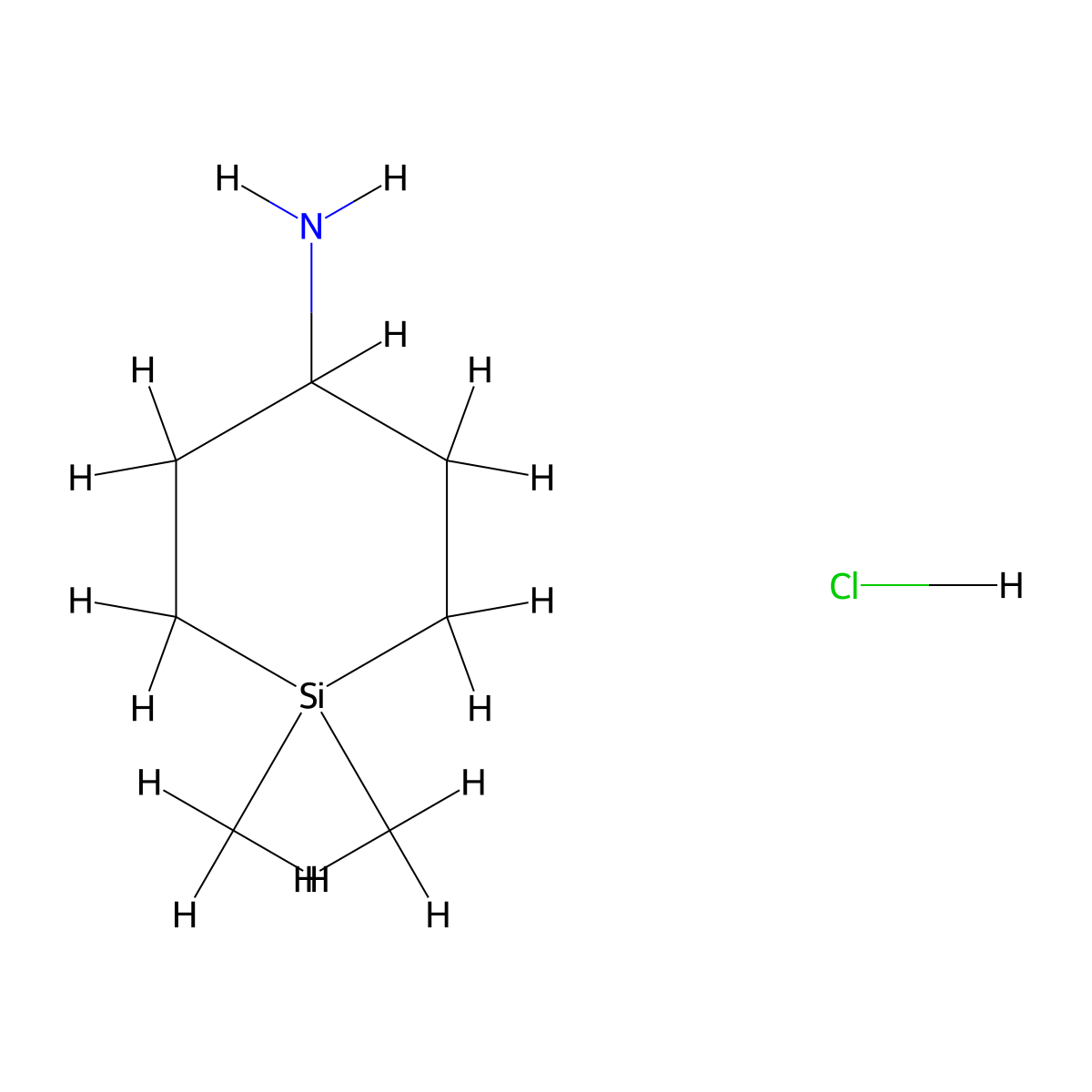 1,1-Dimethylsilinan-4-amine hydrochloride molecular structure, CAS 1330166-71-6