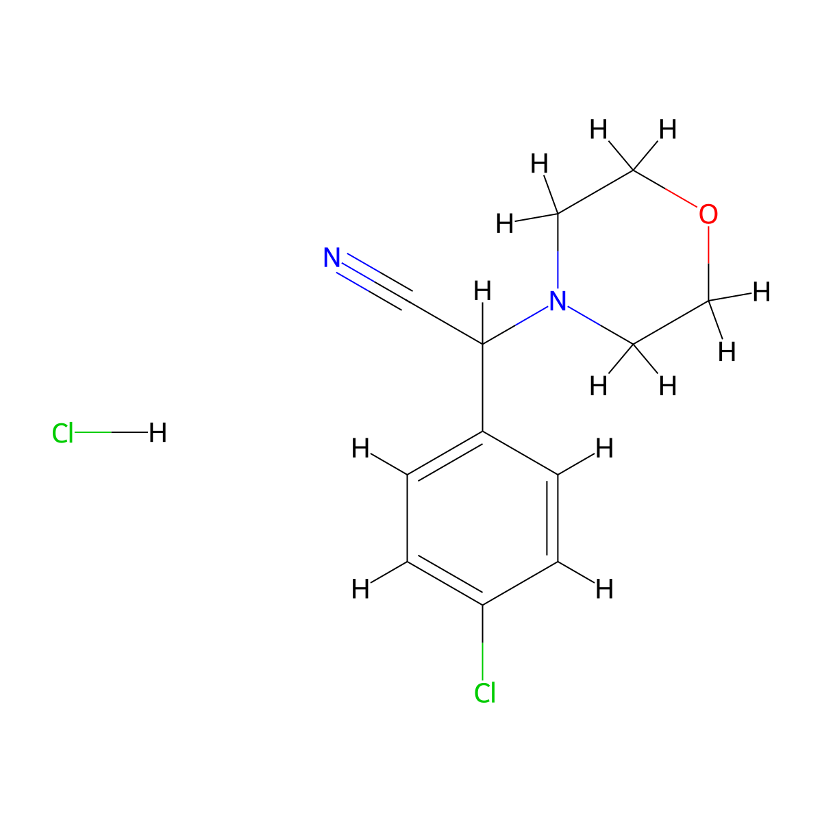 (4-Chloro-phenyl)-morpholin-4-yl-acetonitrile hydrochloride molecular structure, CAS 1330171-75-9