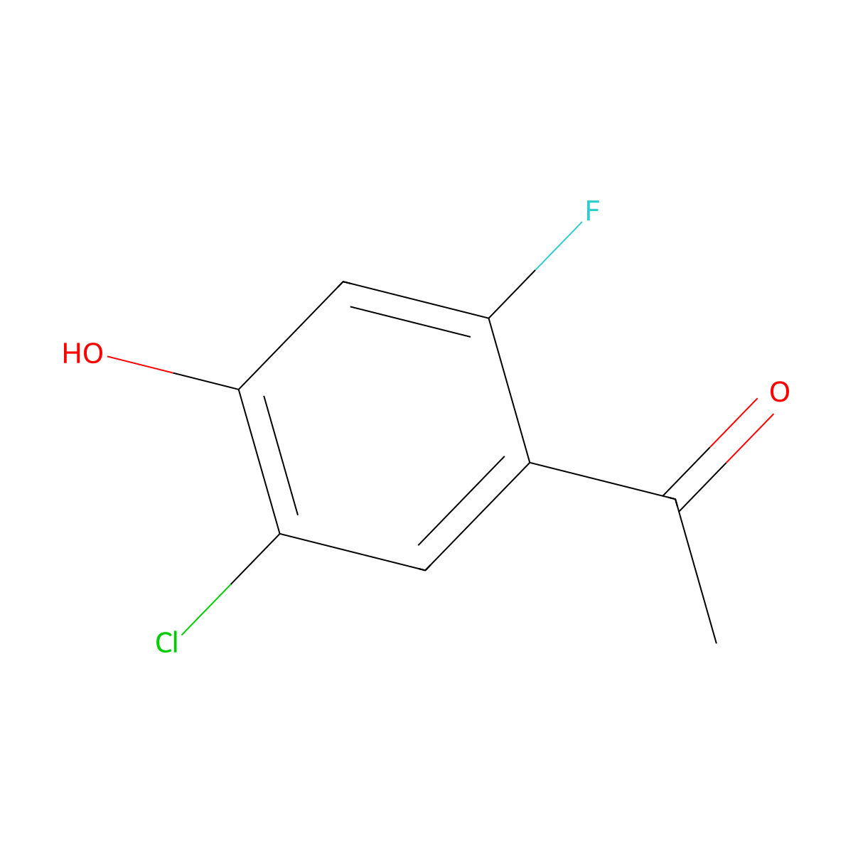 1-(5-Chloro-2-fluoro-4-hydroxyphenyl)ethan-1-one molecular structure, CAS 1330185-29-9