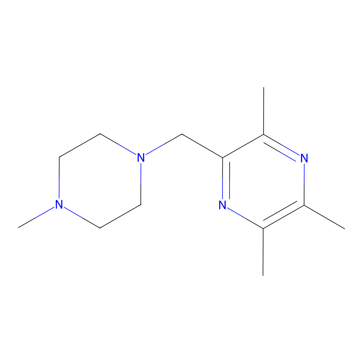 2,3,5-Trimethyl-6-[(4-methylpiperazin-1-yl)methyl]pyrazine molecular structure, CAS 133019-48-4