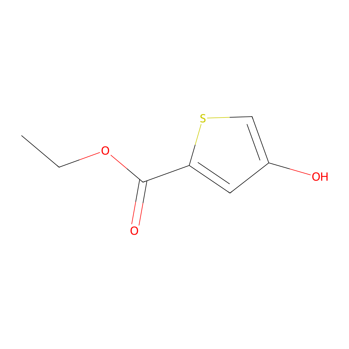 Ethyl 4-hydroxythiophene-2-carboxylate molecular structure, CAS 133019-68-8