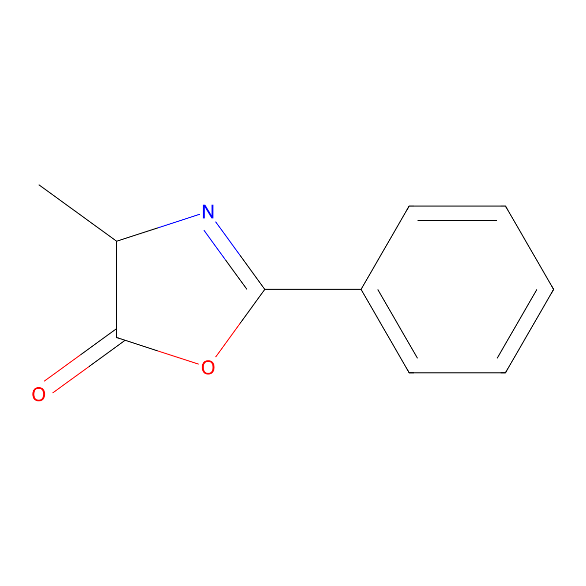 4-Methyl-2-phenyl-2-oxazoline-5-one molecular structure, CAS 13302-43-7