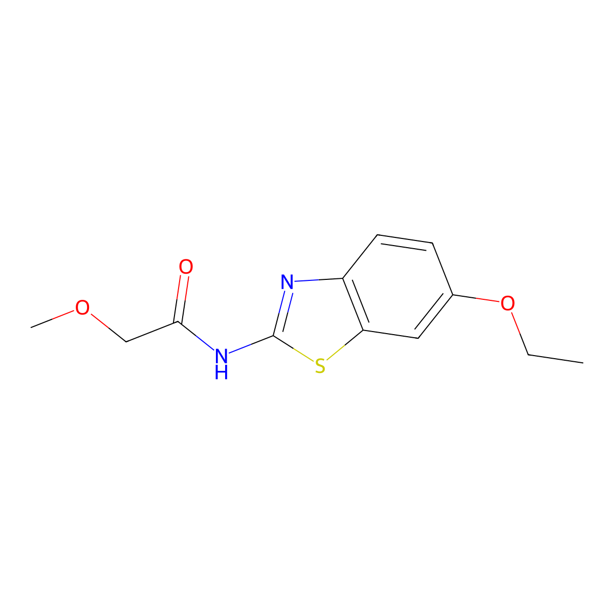 N-(6-ethoxy-1,3-benzothiazol-2-yl)-2-methoxyacetamide molecular structure, CAS 133024-56-3