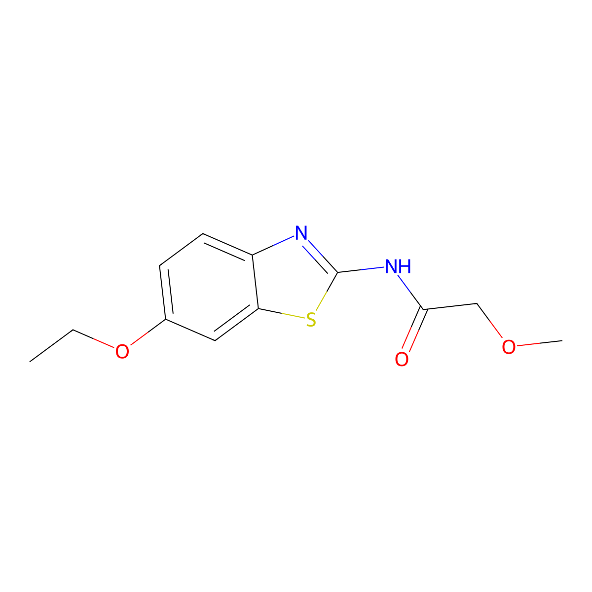 N-(6-ethoxy-1,3-benzothiazol-2-yl)-2-methoxyacetamide molecular structure, CAS 133024-56-3