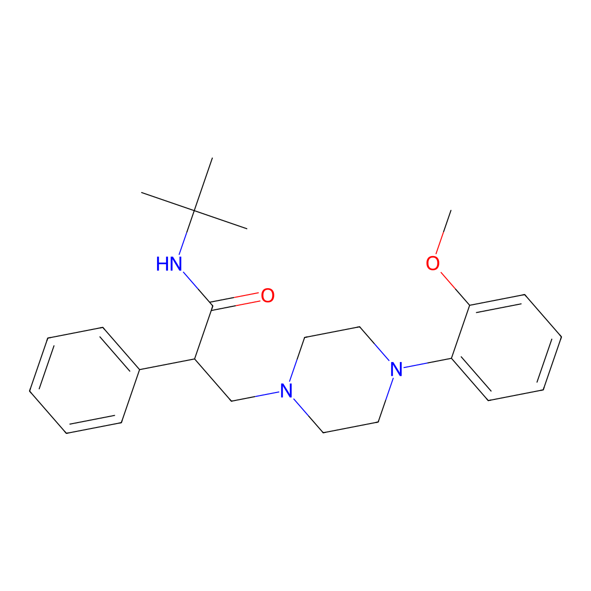 (2S)-N-tert-butyl-3-[4-(2-methoxyphenyl)piperazin-1-yl]-2-phenylpropanamide molecular structure, CAS 133025-53-3