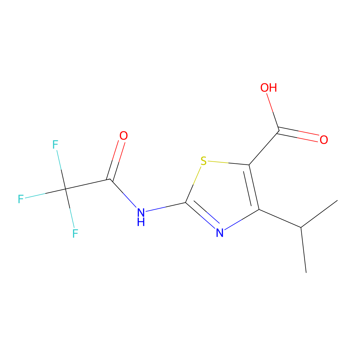 4-(Propan-2-yl)-2-(trifluoroacetamido)-1,3-thiazole-5-carboxylic acid molecular structure, CAS 1330263-92-7