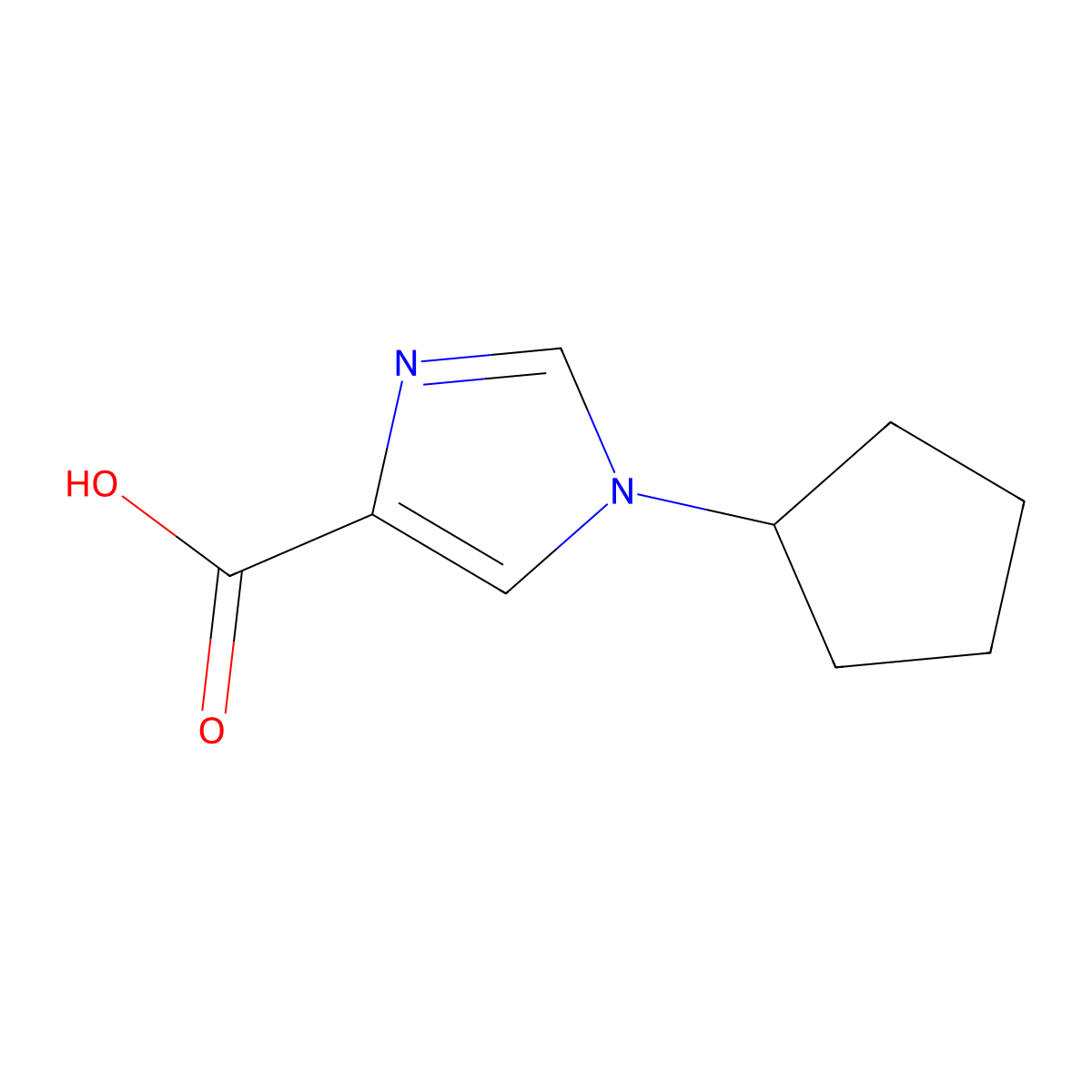 1-cyclopentyl-1H-imidazole-4-carboxylic acid molecular structure, CAS 1330267-11-2