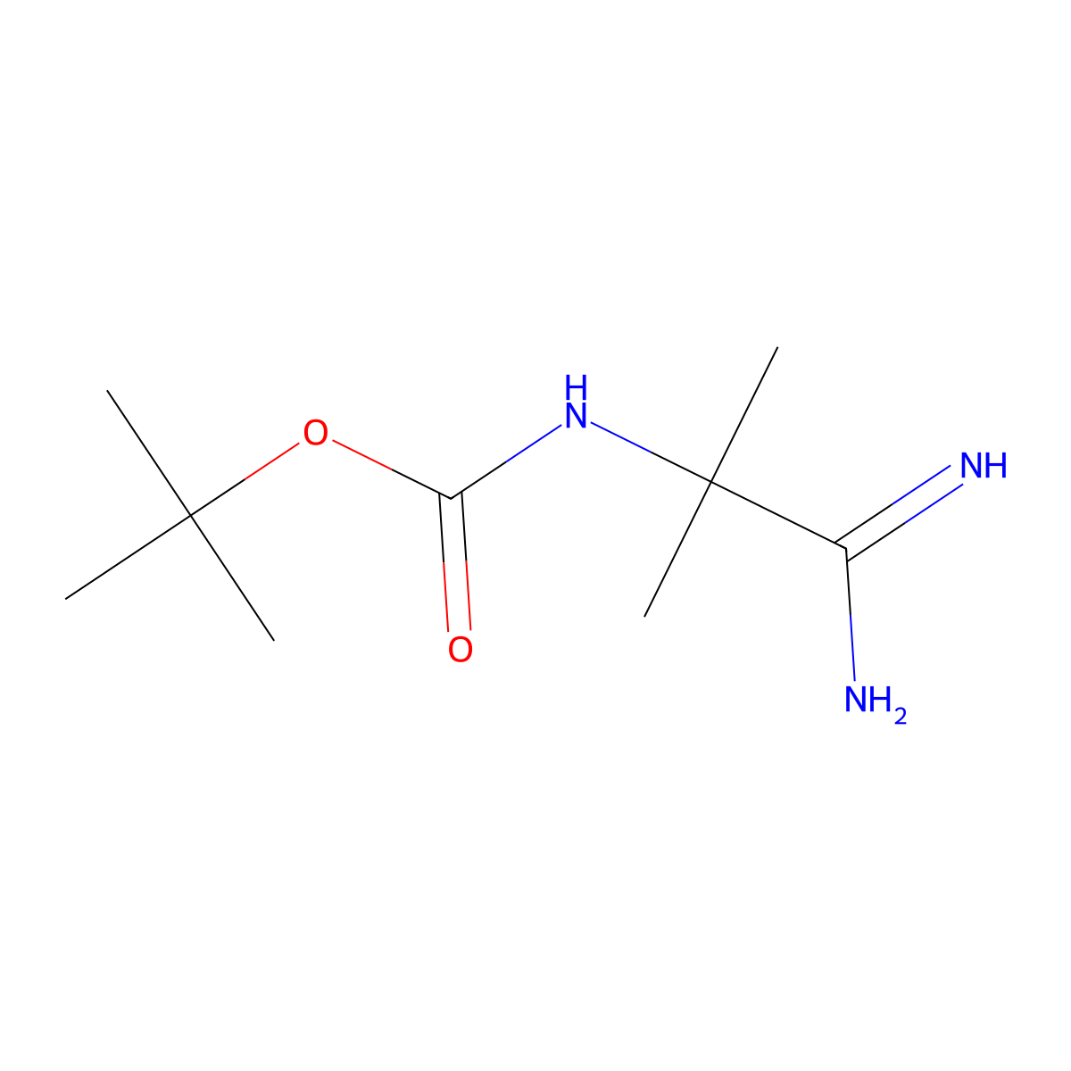 tert-butyl N-(1-carbamimidoyl-1-methylethyl)carbamate molecular structure, CAS 1330276-33-9
