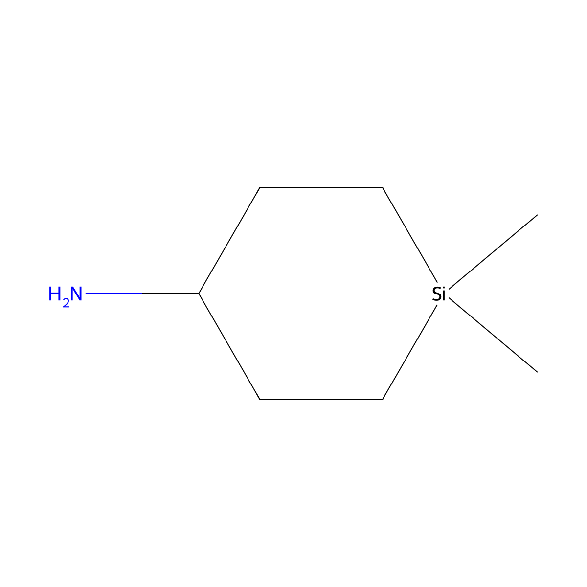 1,1-Dimethylsilinan-4-amine molecular structure, CAS 1330276-94-2