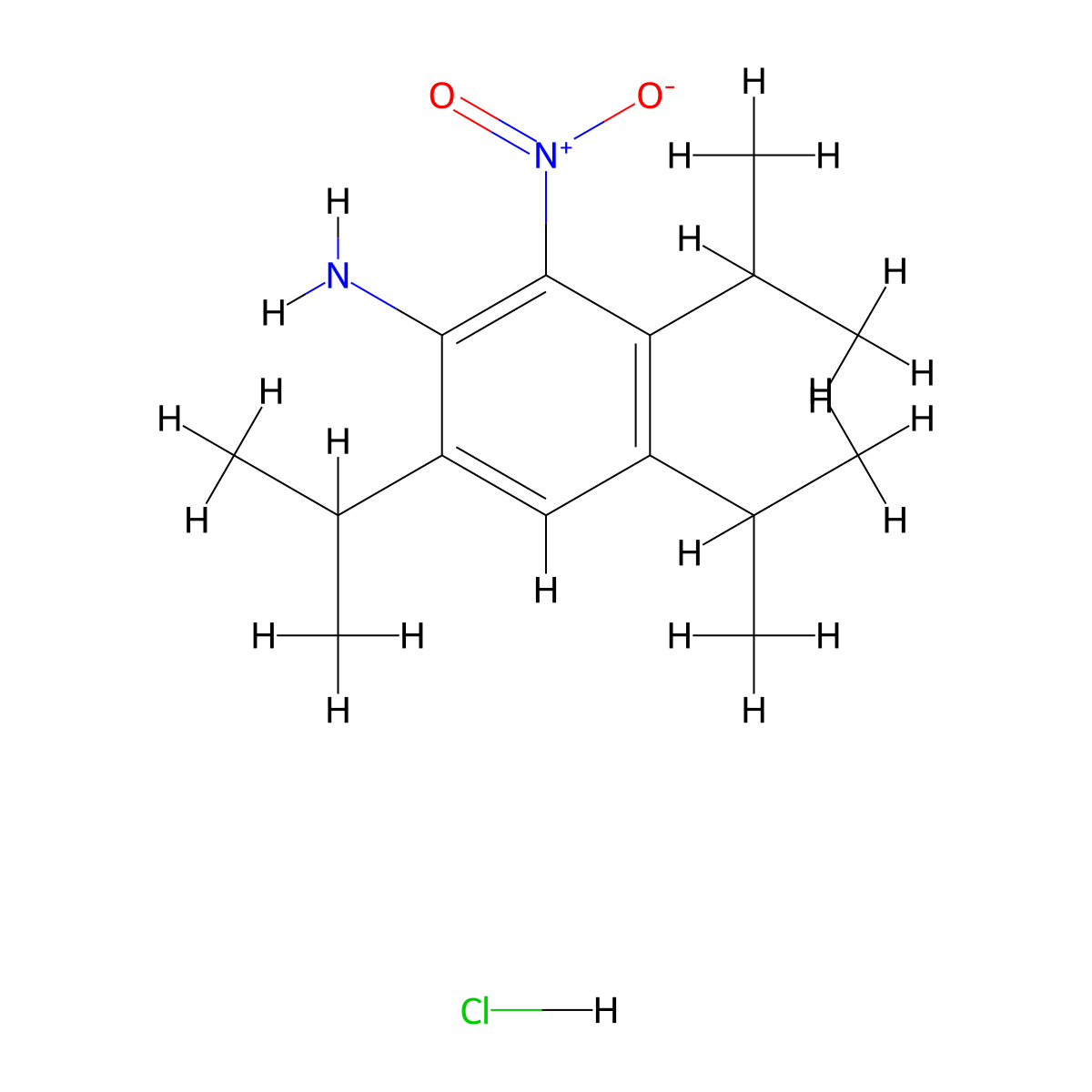 3,4,6-Triisopropyl-2-nitroaniline hydrochloride molecular structure, CAS 1330281-16-7