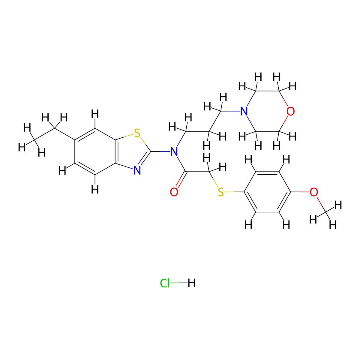 N-(6-ethylbenzo[d]thiazol-2-yl)-2-((4-methoxyphenyl)thio)-N-(3-morpholinopropyl)acetamide hydrochloride molecular structure, CAS 1330283-80-1