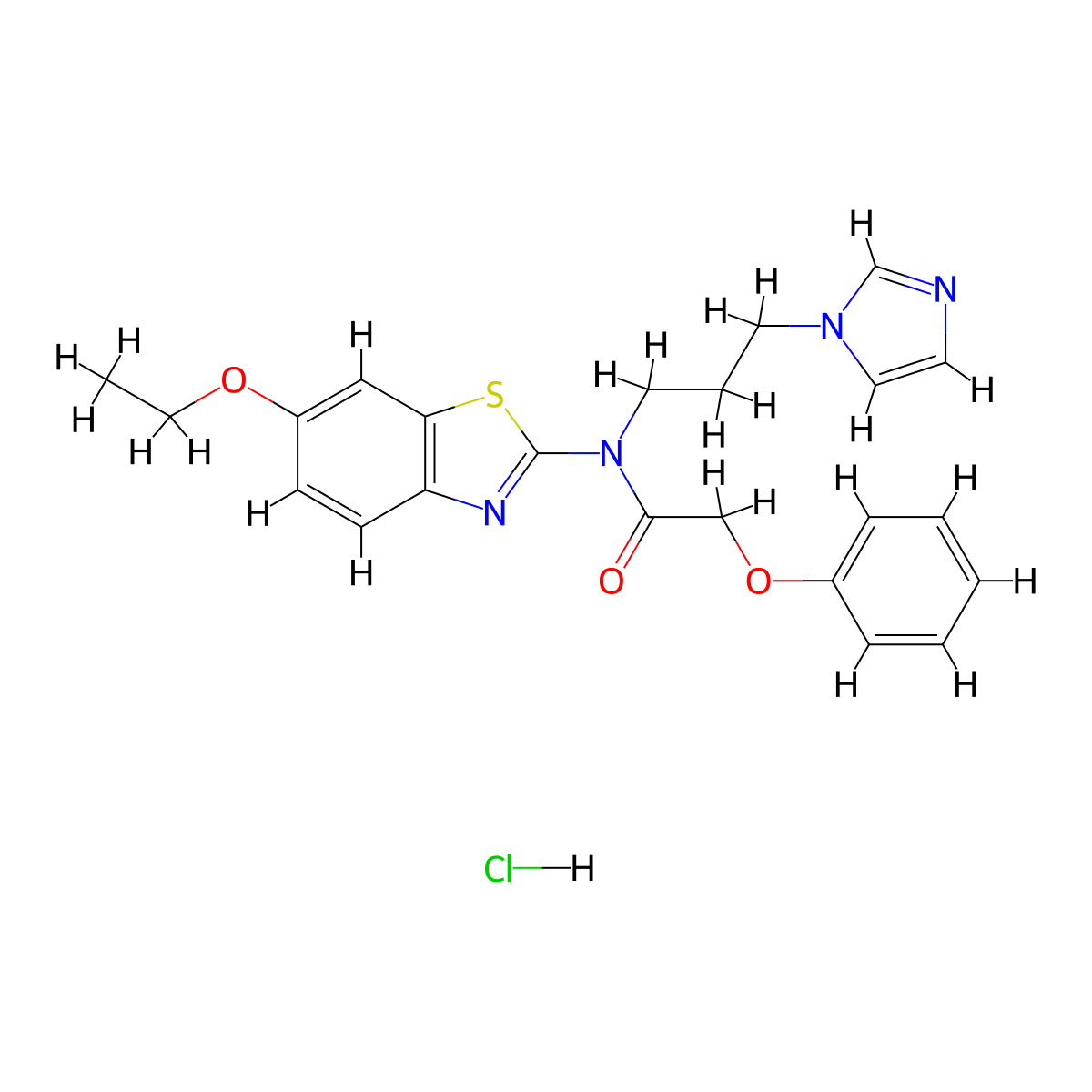 N-(3-(1H-imidazol-1-yl)propyl)-N-(6-ethoxybenzo[d]thiazol-2-yl)-2-phenoxyacetamide hydrochloride molecular structure, CAS 1330283-99-2