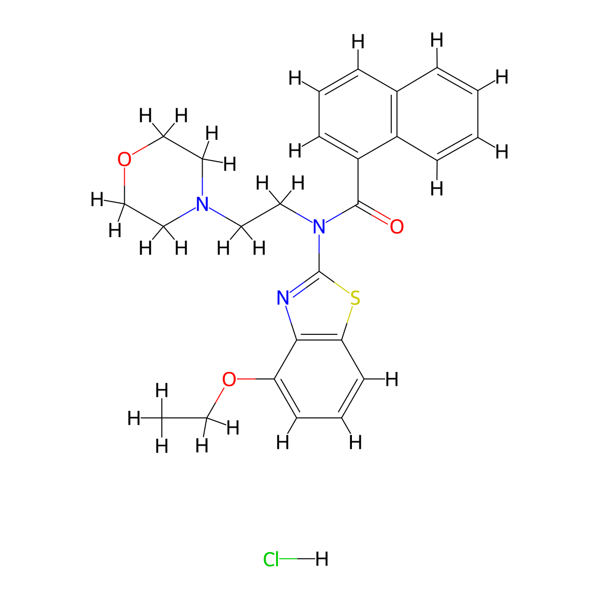 N-(4-ethoxybenzo[d]thiazol-2-yl)-N-(2-morpholinoethyl)-1-naphthamide hydrochloride molecular structure, CAS 1330284-52-0