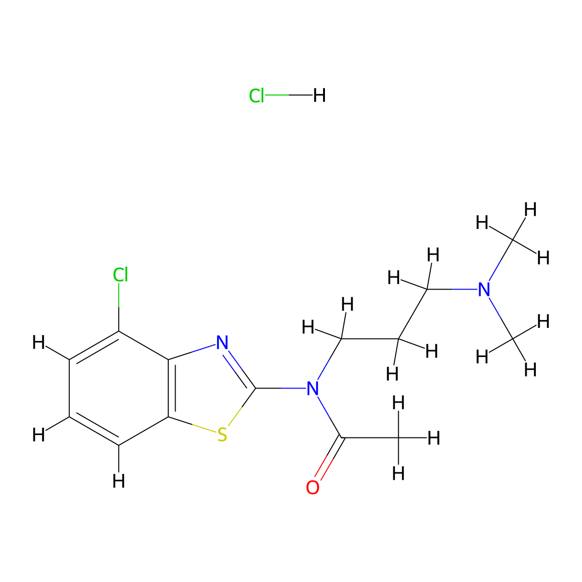 N-(4-chlorobenzo[d]thiazol-2-yl)-N-(3-(dimethylamino)propyl)acetamide hydrochloride molecular structure, CAS 1330285-13-6
