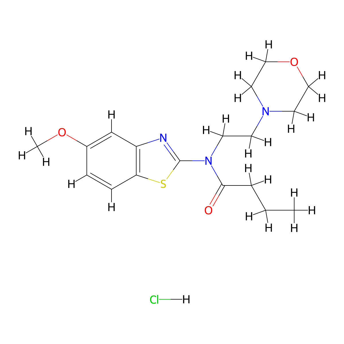 N-(5-methoxybenzo[d]thiazol-2-yl)-N-(2-morpholinoethyl)butyramide hydrochloride molecular structure, CAS 1330285-71-6