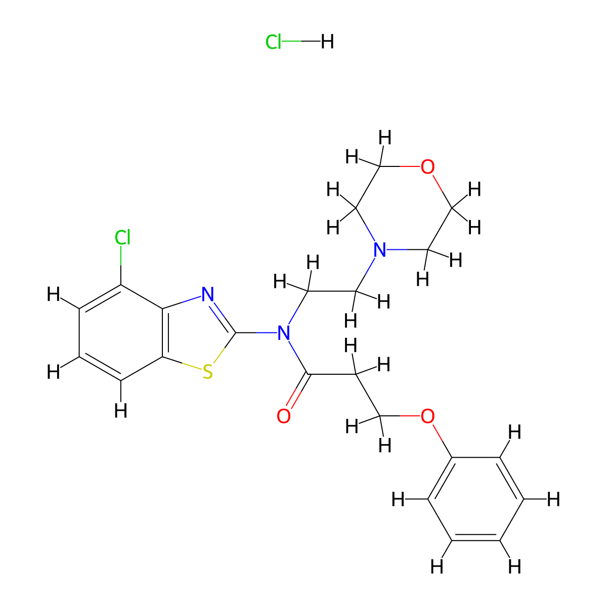 N-(4-chlorobenzo[d]thiazol-2-yl)-N-(2-morpholinoethyl)-3-phenoxypropanamide hydrochloride molecular structure, CAS 1330289-92-3
