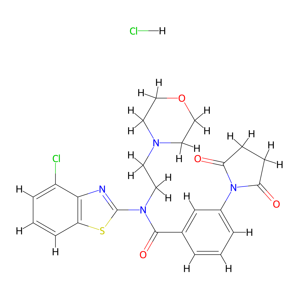 N-(4-chlorobenzo[d]thiazol-2-yl)-3-(2,5-dioxopyrrolidin-1-yl)-N-(2-morpholinoethyl)benzamide hydrochloride molecular structure, CAS 1330289-96-7