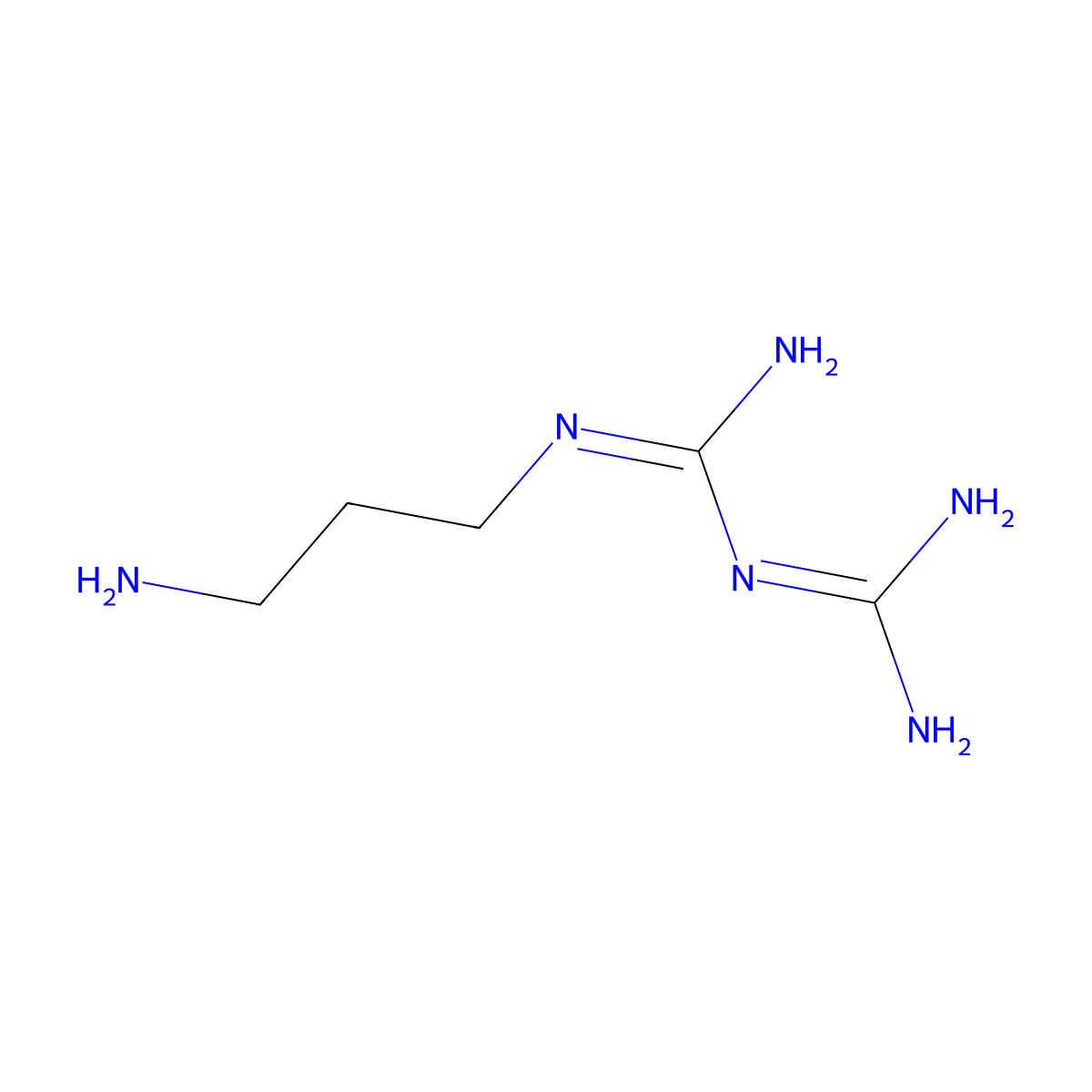 N-(3-aminopropyl)imidodicarbonimidic diamide molecular structure, CAS 133029-31-9