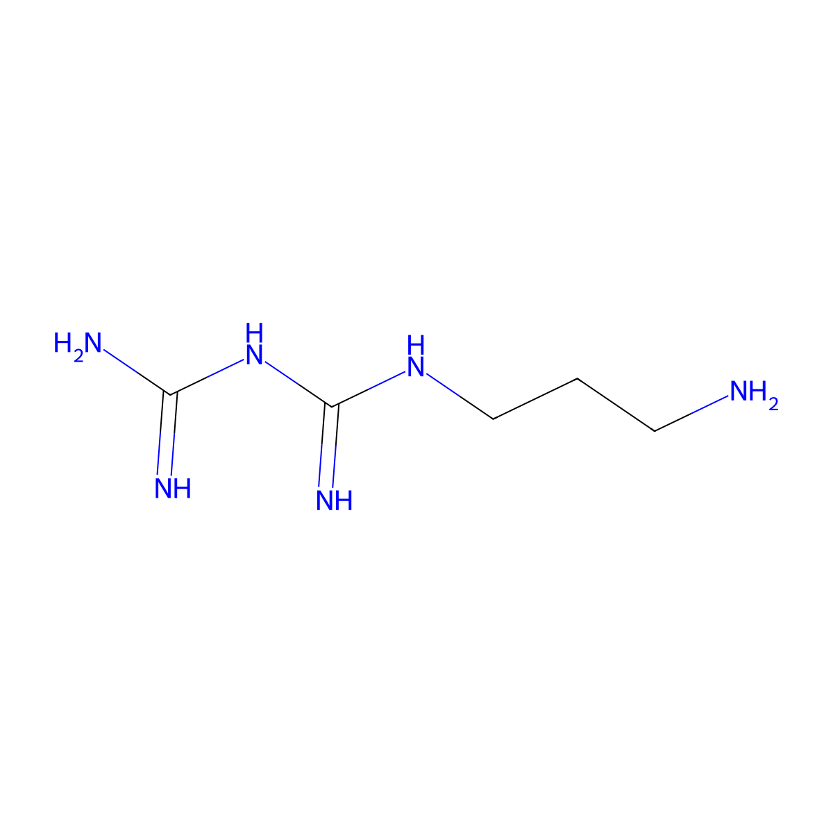 N-(3-aminopropyl)imidodicarbonimidic diamide molecular structure, CAS 133029-31-9