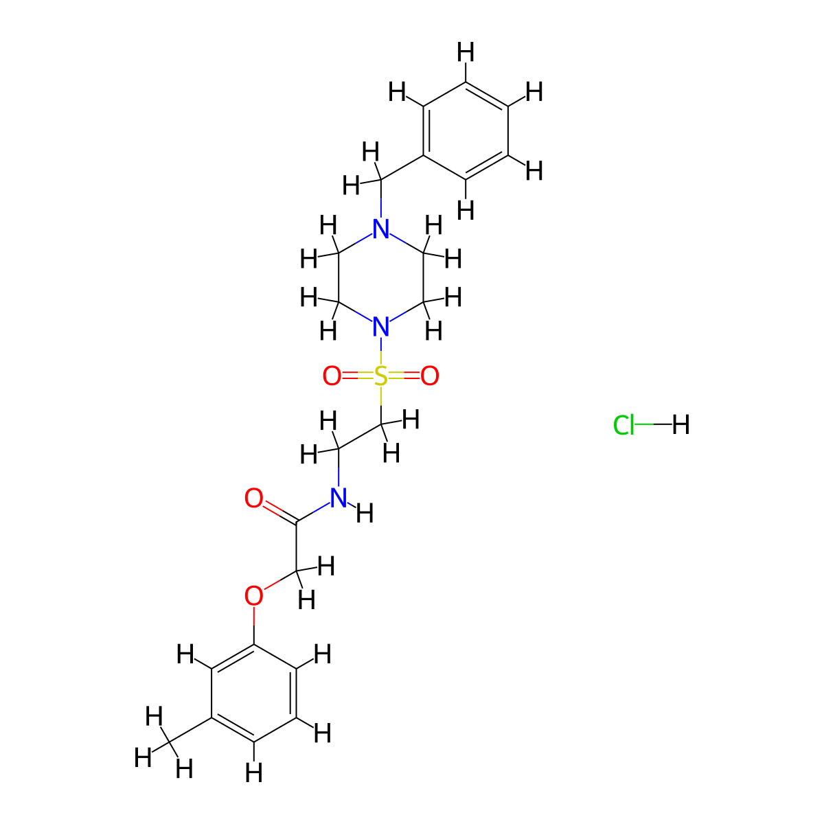 N-(2-((4-benzylpiperazin-1-yl)sulfonyl)ethyl)-2-(m-tolyloxy)acetamide hydrochloride molecular structure, CAS 1330291-81-0