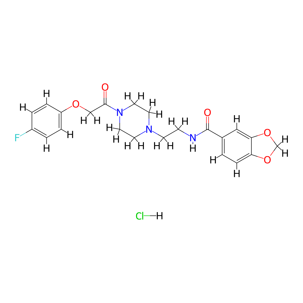 N-(2-(4-(2-(4-fluorophenoxy)acetyl)piperazin-1-yl)ethyl)benzo[d][1,3]dioxole-5-carboxamide hydrochloride molecular structure, CAS 1330294-86-4