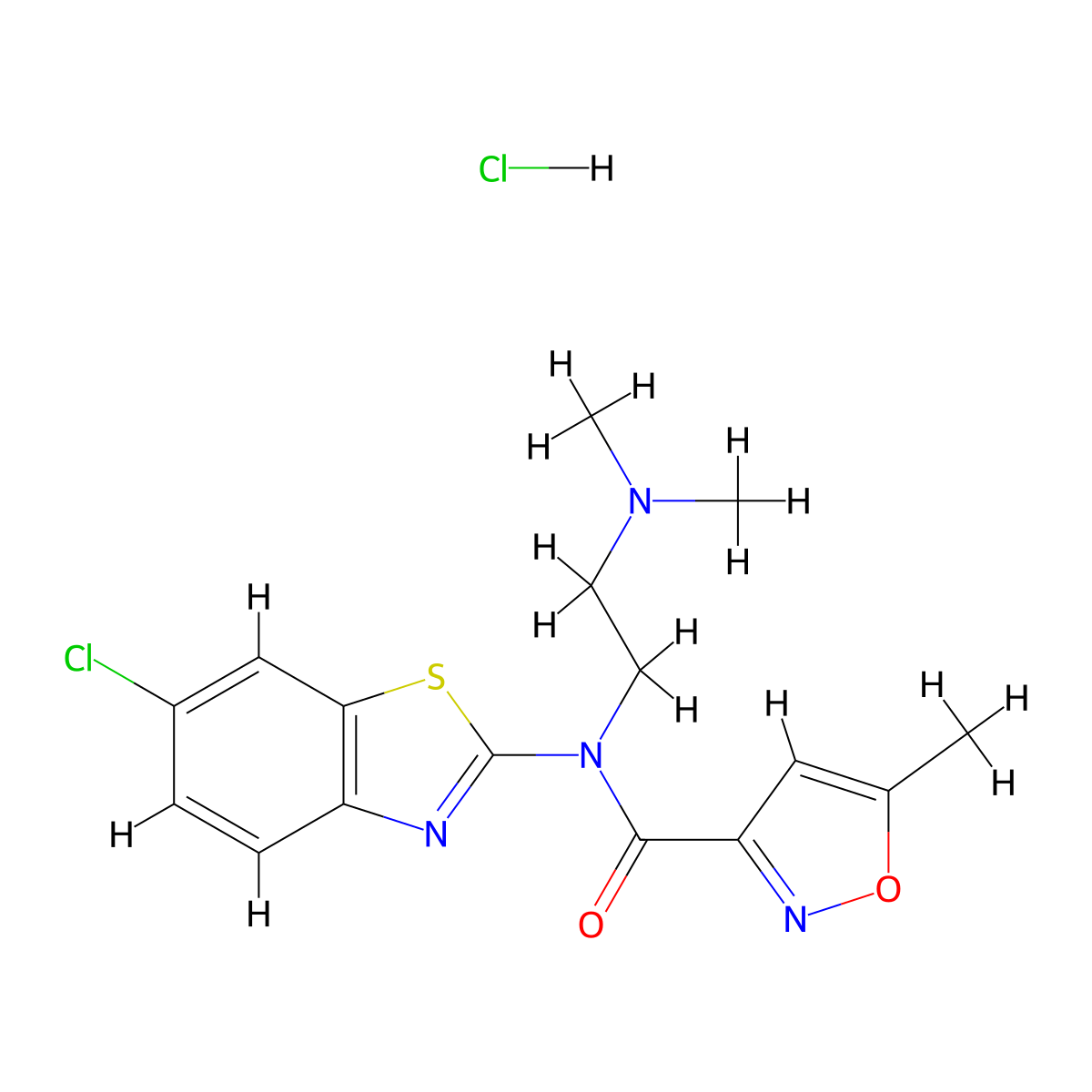 N-(6-Chloro-1,3-benzothiazol-2-YL)-N-[2-(dimethylamino)ethyl]-5-methyl-1,2-oxazole-3-carboxamide hydrochloride molecular structure, CAS 1330301-43-3