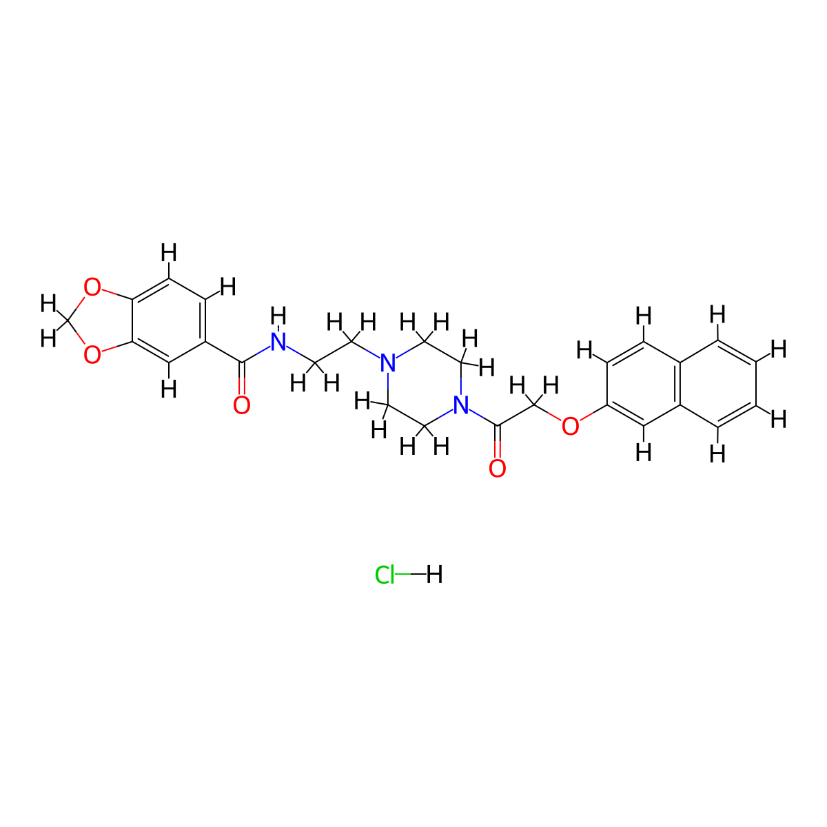 N-(2-(4-(2-(naphthalen-2-yloxy)acetyl)piperazin-1-yl)ethyl)benzo[d][1,3]dioxole-5-carboxamide hydrochloride molecular structure, CAS 1330302-39-0