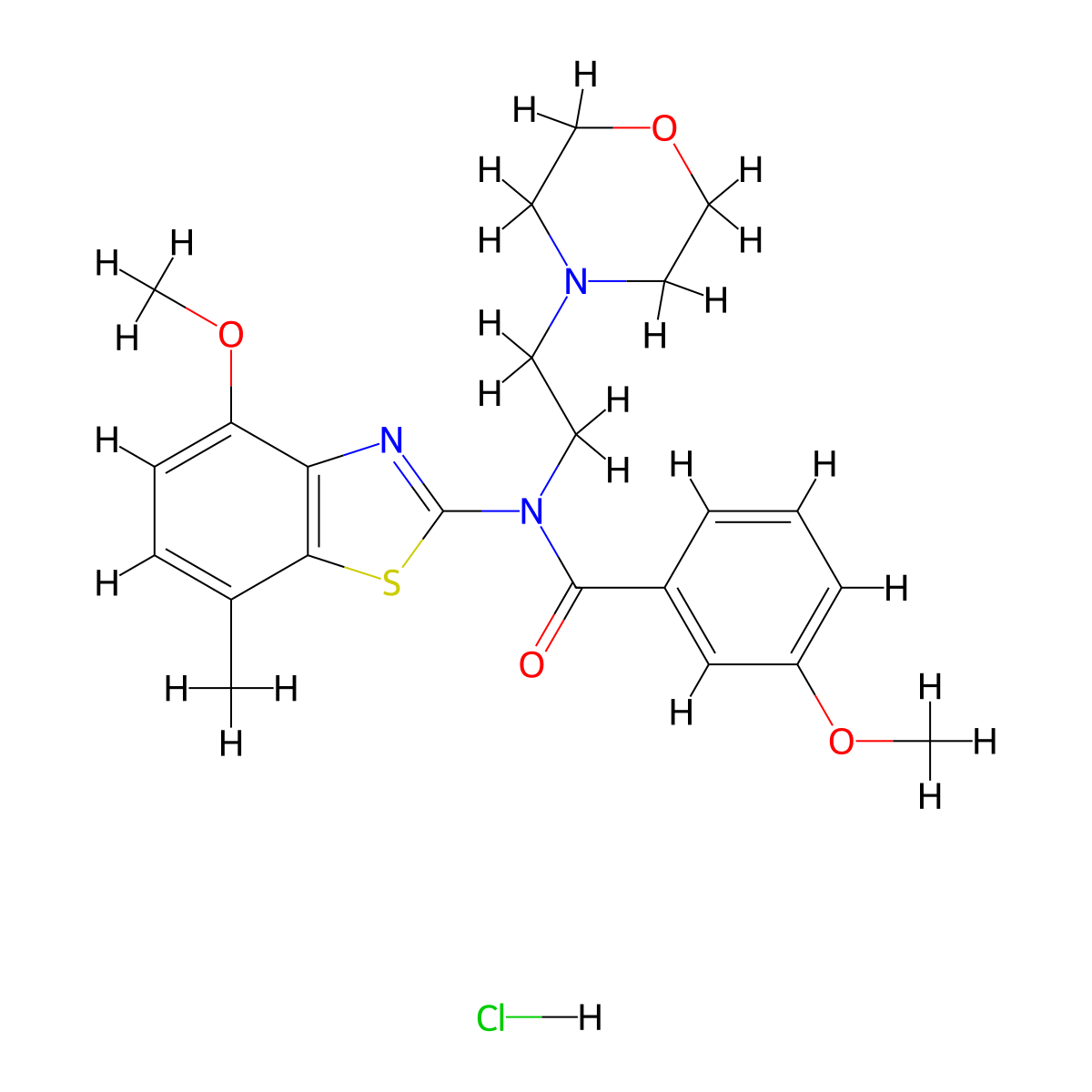 3-methoxy-N-(4-methoxy-7-methylbenzo[d]thiazol-2-yl)-N-(2-morpholinoethyl)benzamide hydrochloride molecular structure, CAS 1330302-57-2