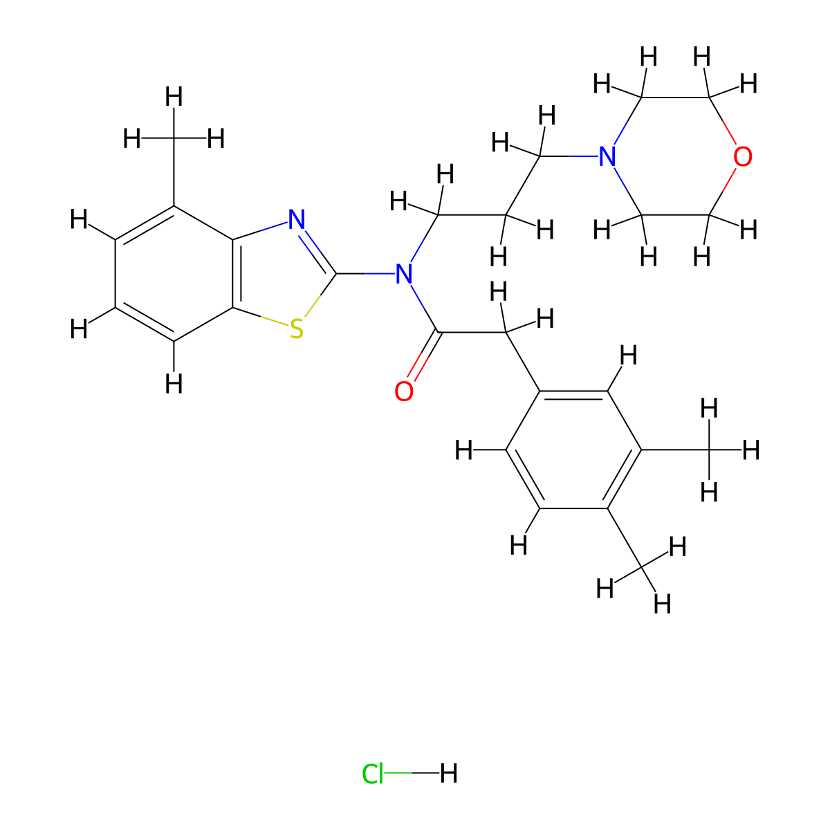 2-(3,4-dimethylphenyl)-N-(4-methylbenzo[d]thiazol-2-yl)-N-(3-morpholinopropyl)acetamide hydrochloride molecular structure, CAS 1330303-49-5