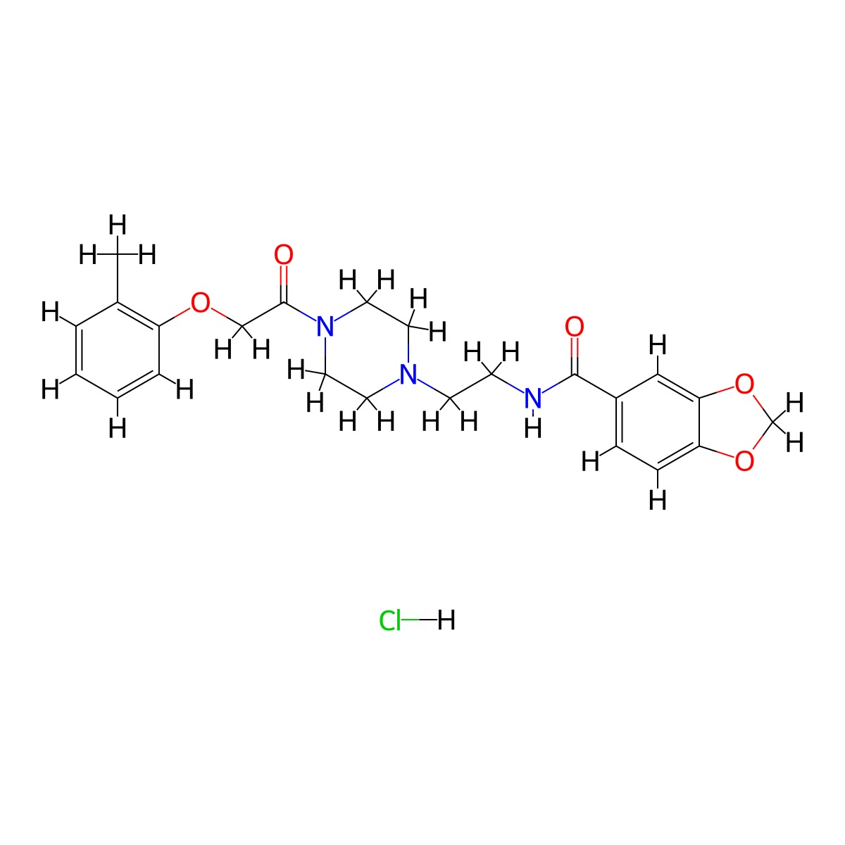 N-(2-(4-(2-(o-tolyloxy)acetyl)piperazin-1-yl)ethyl)benzo[d][1,3]dioxole-5-carboxamide hydrochloride molecular structure, CAS 1330305-27-5
