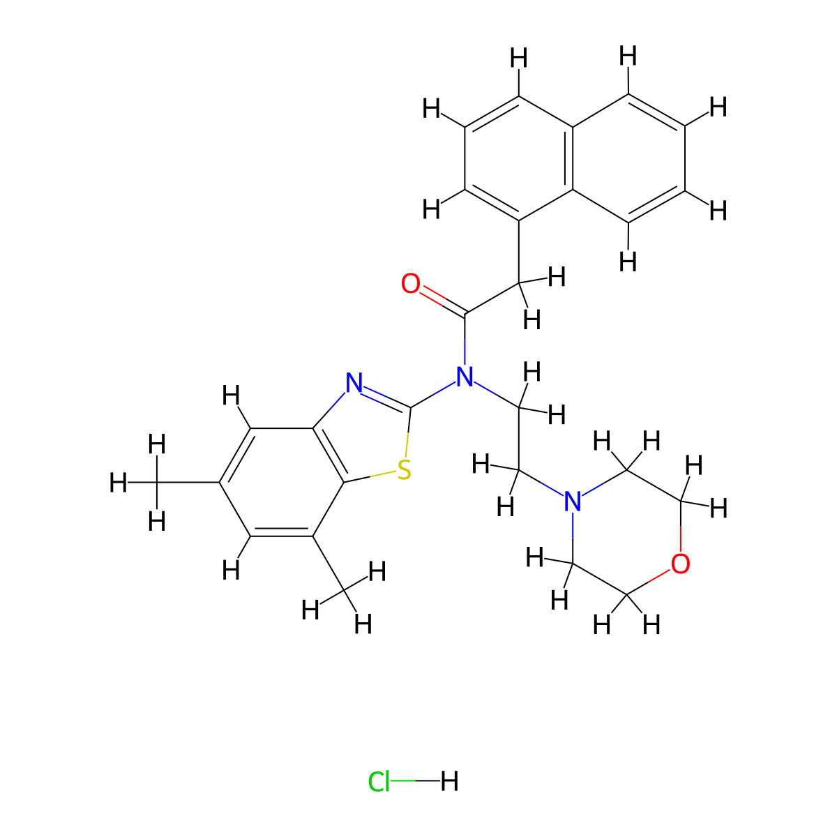 N-(5,7-dimethylbenzo[d]thiazol-2-yl)-N-(2-morpholinoethyl)-2-(naphthalen-1-yl)acetamide hydrochloride molecular structure, CAS 1330305-93-5