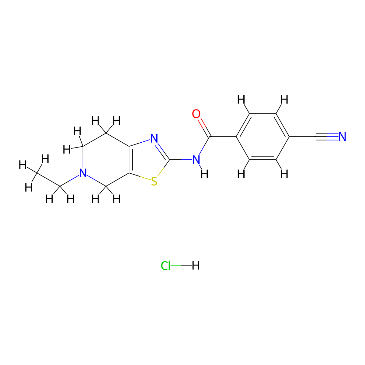 4-cyano-N-(5-ethyl-4,5,6,7-tetrahydrothiazolo[5,4-c]pyridin-2-yl)benzamide hydrochloride molecular structure, CAS 1330310-44-5