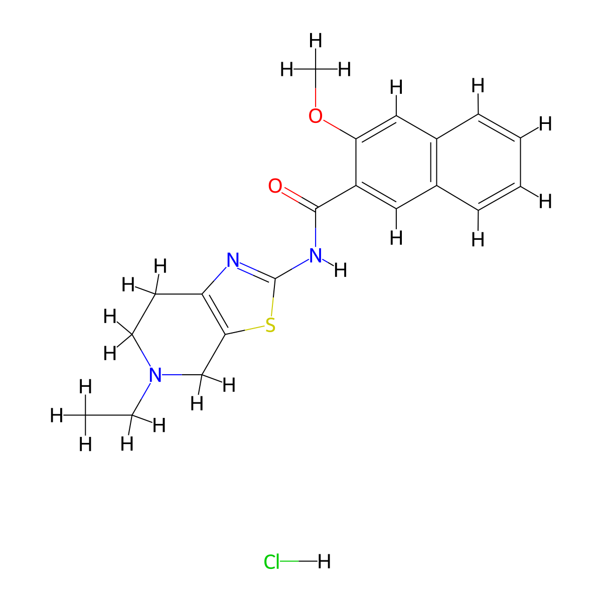 N-(5-ethyl-4,5,6,7-tetrahydrothiazolo[5,4-c]pyridin-2-yl)-3-methoxy-2-naphthamide hydrochloride molecular structure, CAS 1330314-78-7