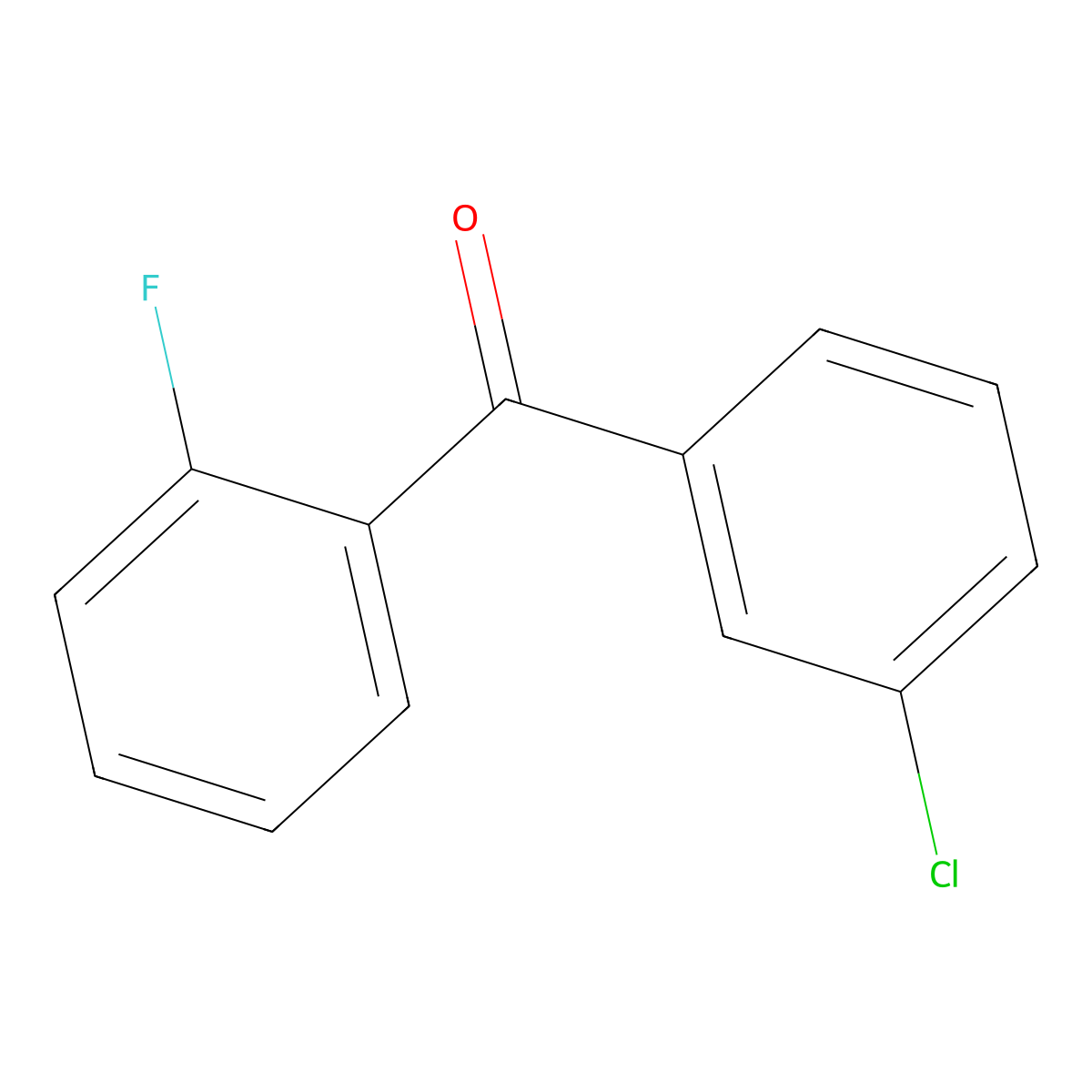 (3-Chlorophenyl)(2-fluorophenyl)methanone molecular structure, CAS 133032-05-0