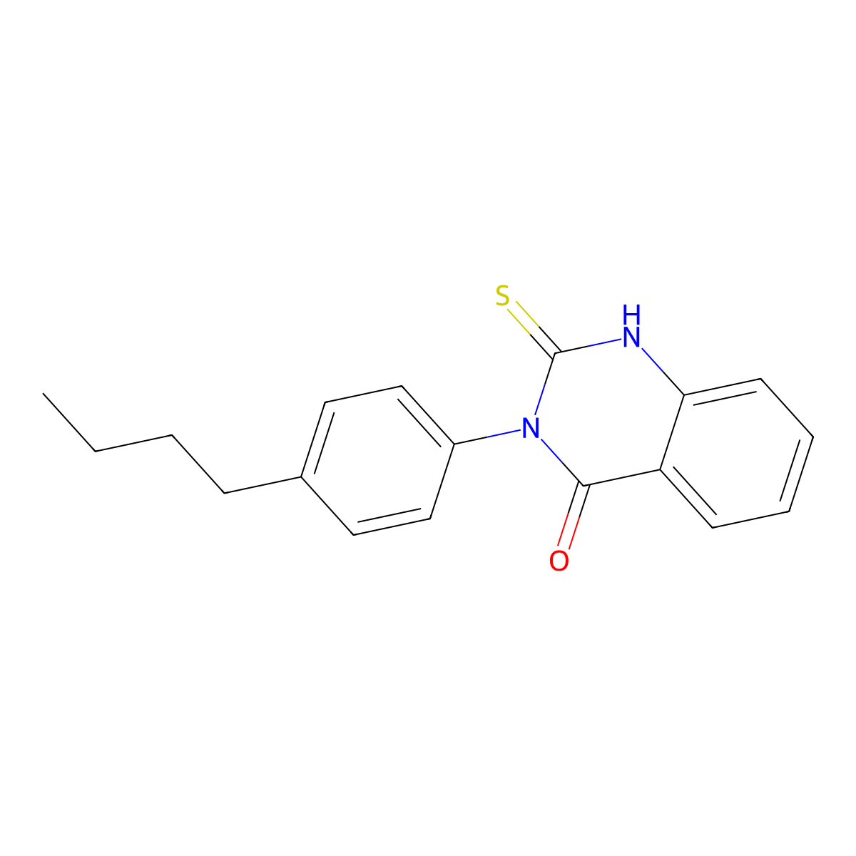 3-(4-Butyl-phenyl)-2-mercapto-3H-quinazolin-4-one molecular structure, CAS 133032-36-7