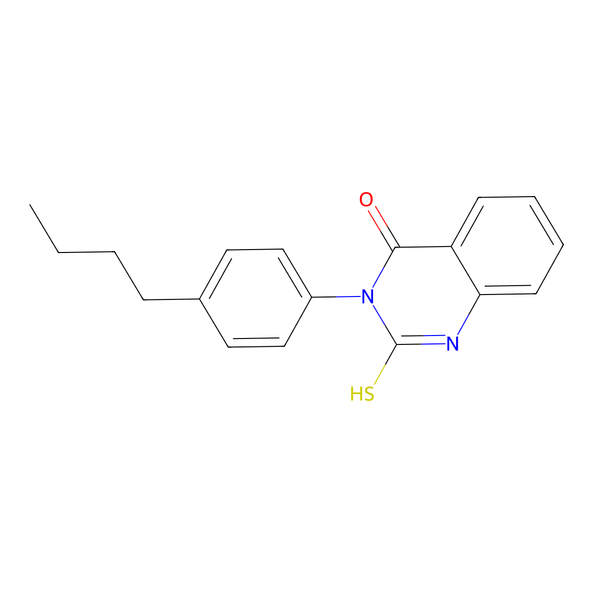 3-(4-Butyl-phenyl)-2-mercapto-3H-quinazolin-4-one molecular structure, CAS 133032-36-7