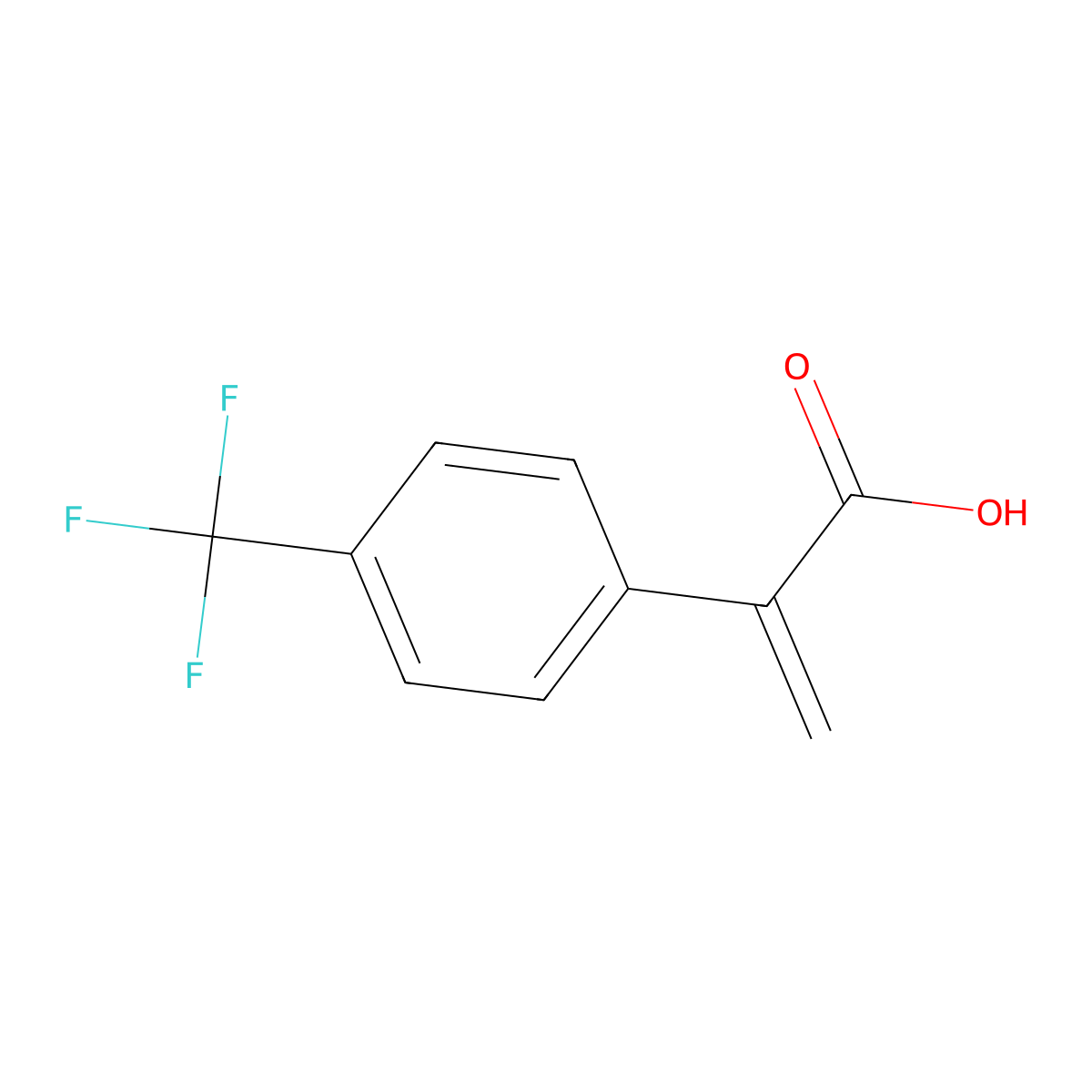 2-[4-(Trifluoromethyl)phenyl]prop-2-enoic acid molecular structure, CAS 133033-21-3