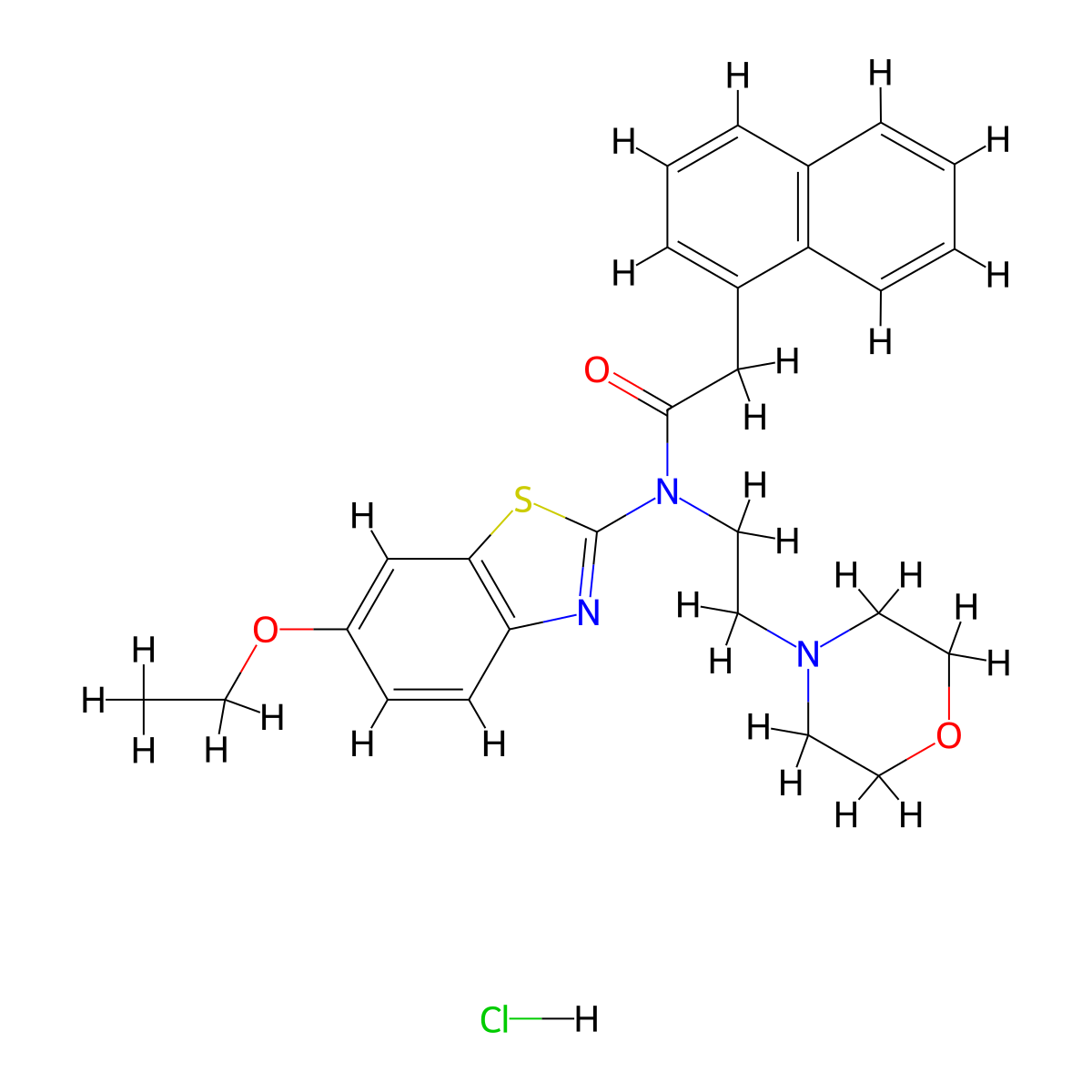 N-(6-ethoxybenzo[d]thiazol-2-yl)-N-(2-morpholinoethyl)-2-(naphthalen-1-yl)acetamide hydrochloride molecular structure, CAS 1330342-38-5